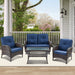 Outdoor Glider Sofa Patio Chair with Coffee Table