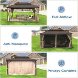 Outdoor Hardtop Aluminum Gazebo with Galvanized Double Roof Canopy