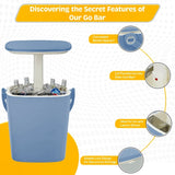 Outdoor Ice Bucket Side Table Retractable - 13.3'' x 22''