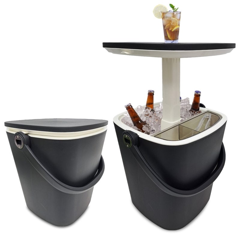 Outdoor Ice Bucket Side Table Retractable - 13.3'' x 22''