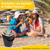 Outdoor Ice Bucket Side Table Retractable - 13.3'' x 22''