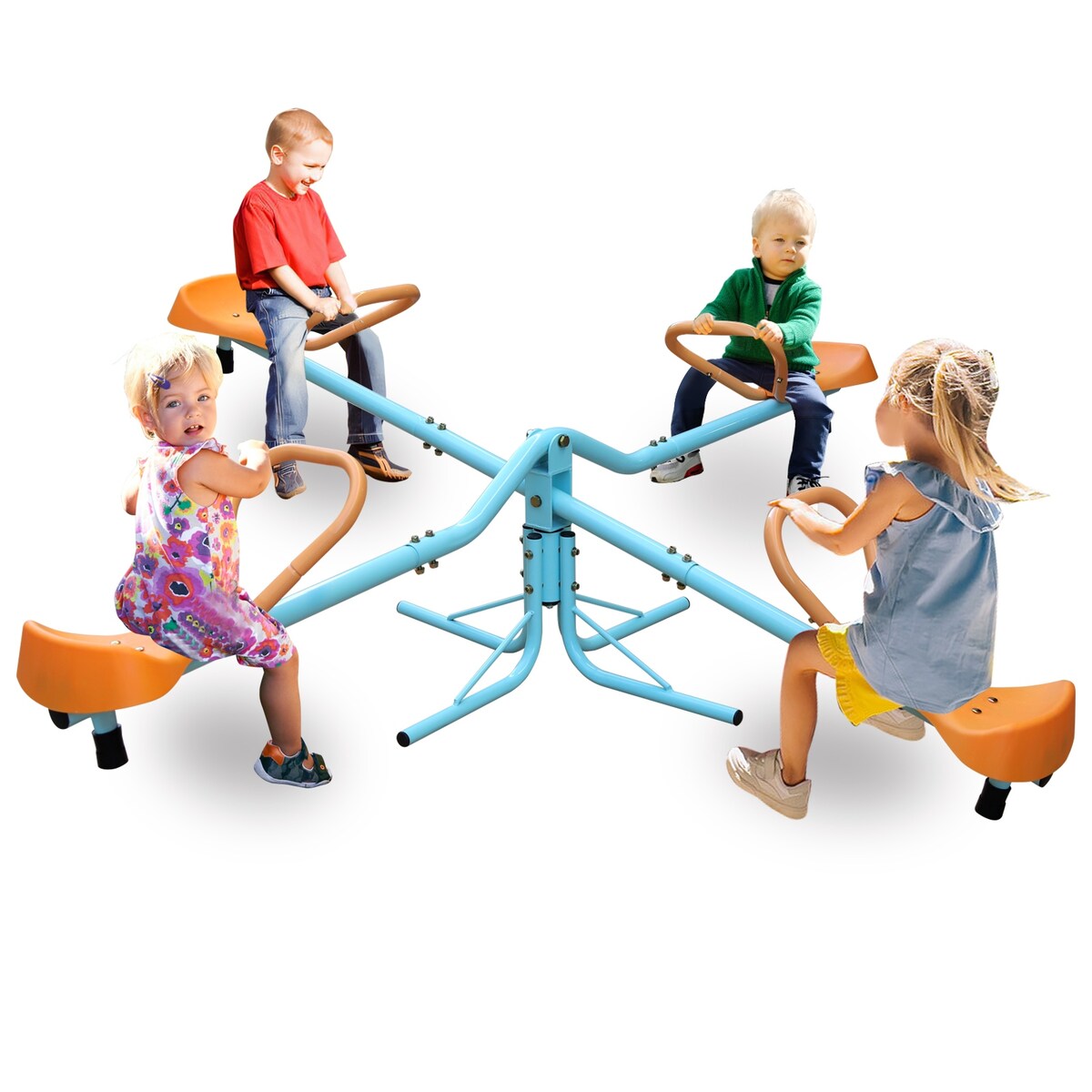 Outdoor Kids Spinning Seesaw Sit and Spin Teeter Totter