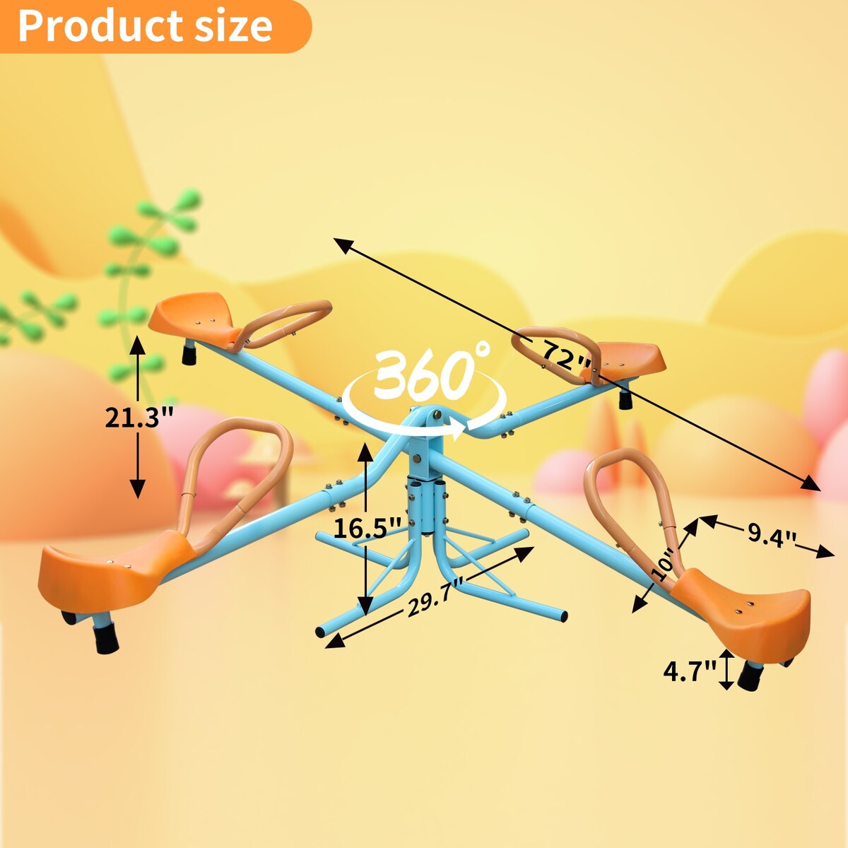 Outdoor Kids Spinning Seesaw Sit and Spin Teeter Totter