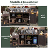 Outdoor Kitchen Island,Rolling Bar Cart & Storage Cabinet,Farmhouse Solid Wood Outdoor Grill Table with Stainless Steel Top