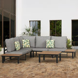Outdoor Patio Furniture L-Shaped 4-Piece Sectional Sofa Set