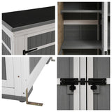 Outdoor Lockable Wood Storage Shed with Waterproof Roof and Shelves