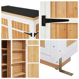 Outdoor Lockable Wood Storage Shed with Waterproof Roof and Shelves