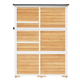 Outdoor Lockable Wood Storage Shed with Waterproof Roof and Shelves