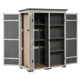 Outdoor Lockable Wood Storage Shed with Waterproof Roof and Shelves