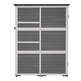 Outdoor Lockable Wood Storage Shed with Waterproof Roof and Shelves