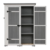Outdoor Lockable Wood Storage Shed with Waterproof Roof and Shelves