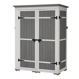 Outdoor Lockable Wood Storage Shed with Waterproof Roof and Shelves