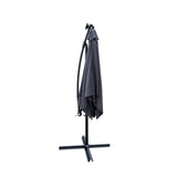 Outdoor Market Umbrella with Base and Solar Powered LED Lights