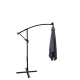 Outdoor Market Umbrella with Base and Solar Powered LED Lights