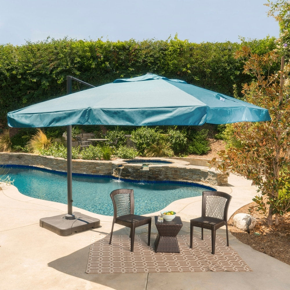 Outdoor Merida 9.8-foot Canopy Umbrella with Base by Christopher Knight Home