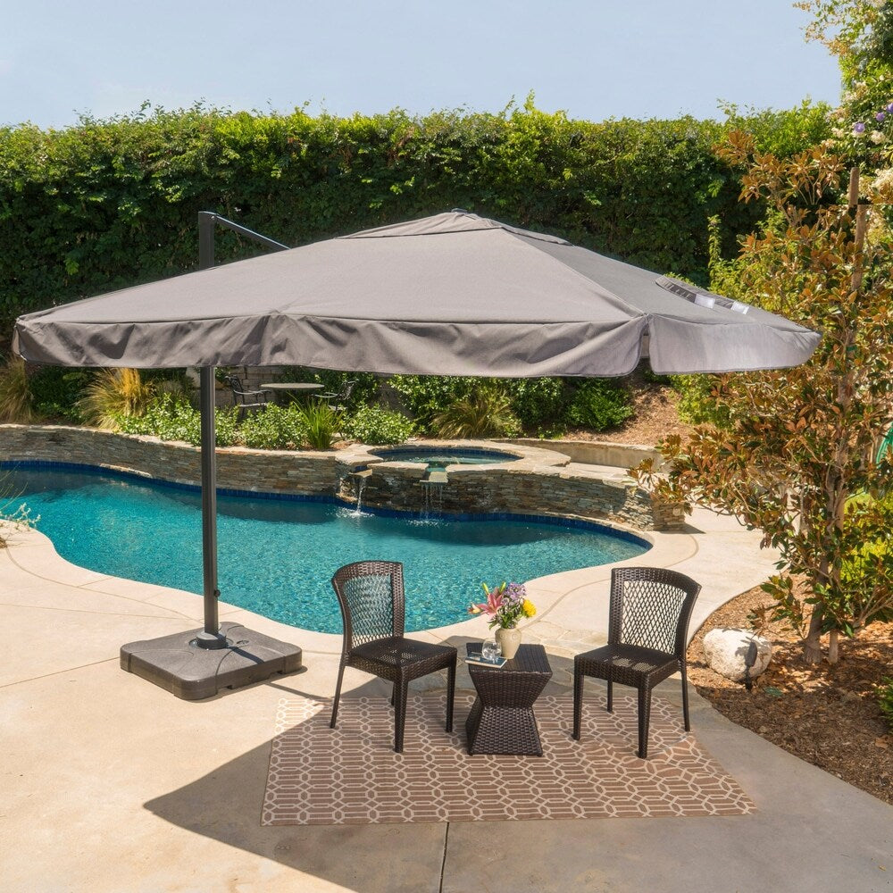 Outdoor Merida 9.8-foot Canopy Umbrella with Base by Christopher Knight Home