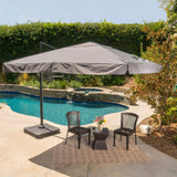 Outdoor Merida 9.8-foot Canopy Umbrella with Base by Christopher Knight Home