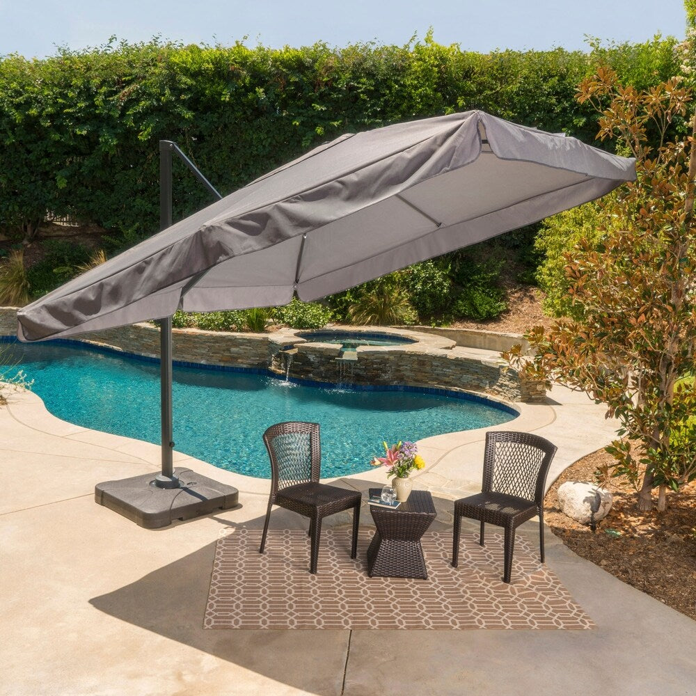 Outdoor Merida 9.8-foot Canopy Umbrella with Base by Christopher Knight Home