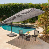 Outdoor Merida 9.8-foot Canopy Umbrella with Base by Christopher Knight Home