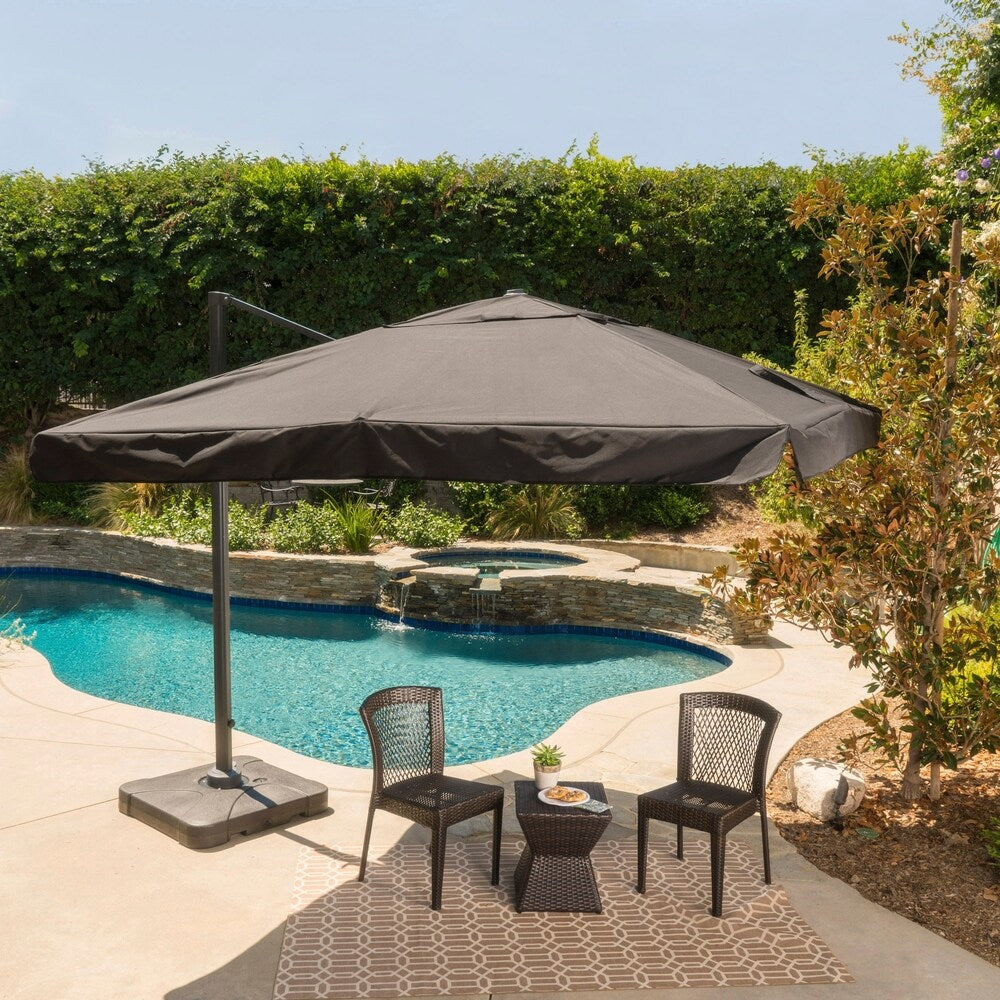 Outdoor Merida 9.8-foot Canopy Umbrella with Base by Christopher Knight Home