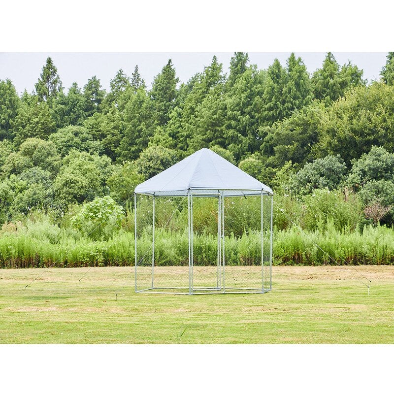 Outdoor Metal Hexagonal Roof Chicken Coop Walk-in Poultry Cage