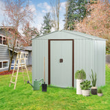 Outdoor Metal Storage Shed with Floor & Sliding Doors 6ft x 5ft