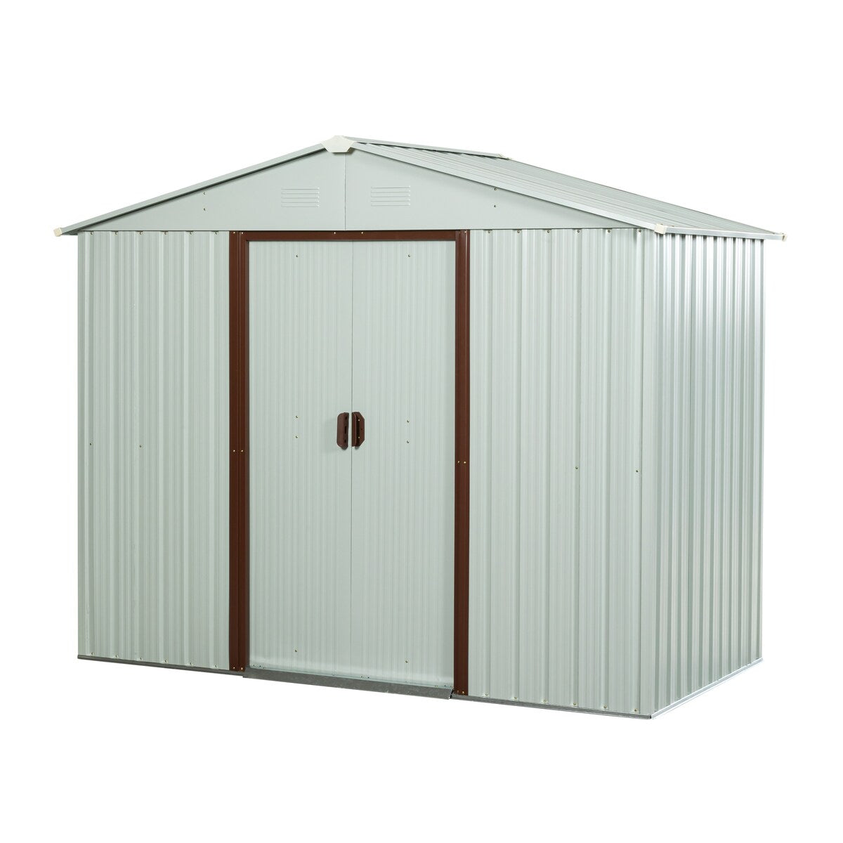 Outdoor Metal Storage Shed with Floor & Sliding Doors 6ft x 5ft
