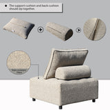 Outdoor Modular Sofa Chair With Aluminum Structure,Support Cushion and Back Cushion Cover-Removable