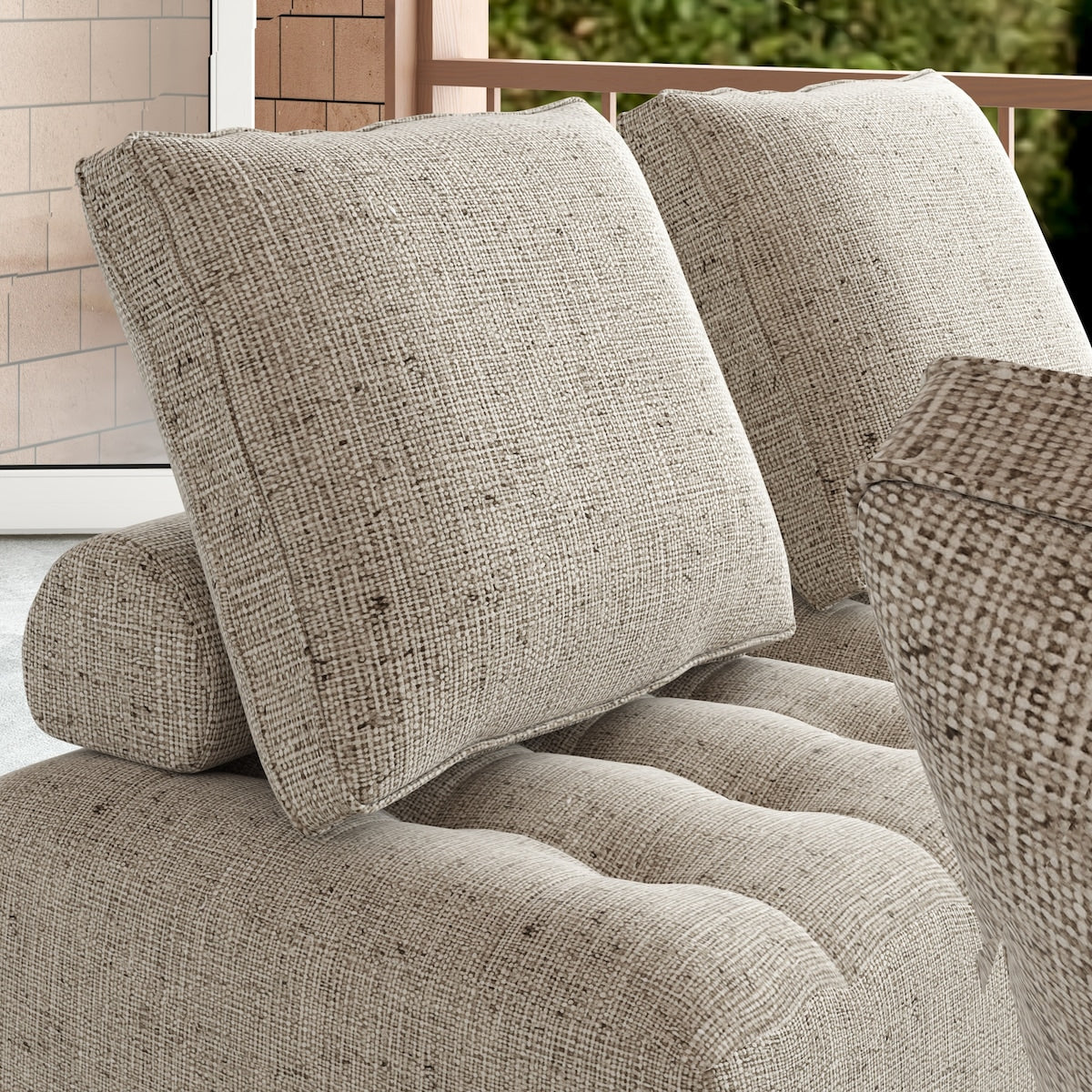 Outdoor Modular Sofa Chair With Aluminum Structure,Support Cushion and Back Cushion Cover-Removable