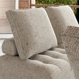 Outdoor Modular Sofa Chair With Aluminum Structure,Support Cushion and Back Cushion Cover-Removable