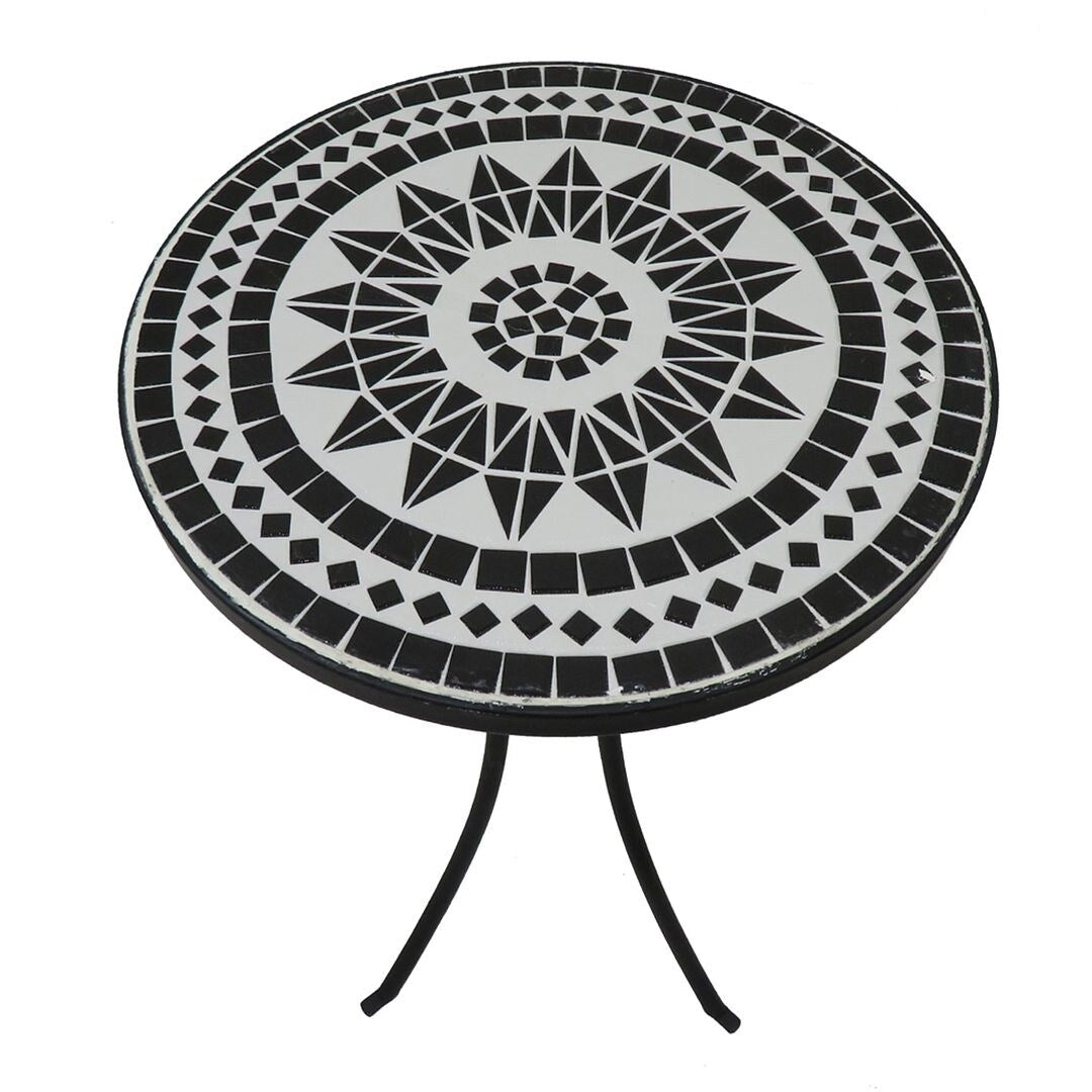 Outdoor Mosaic Side Table, Round Bistro Coffee Table
