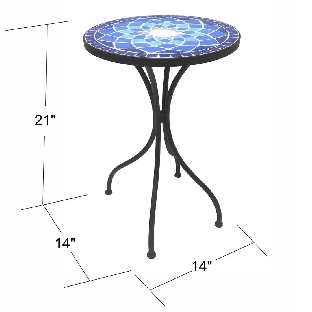 Outdoor Mosaic Side Table, Round Bistro Coffee Table