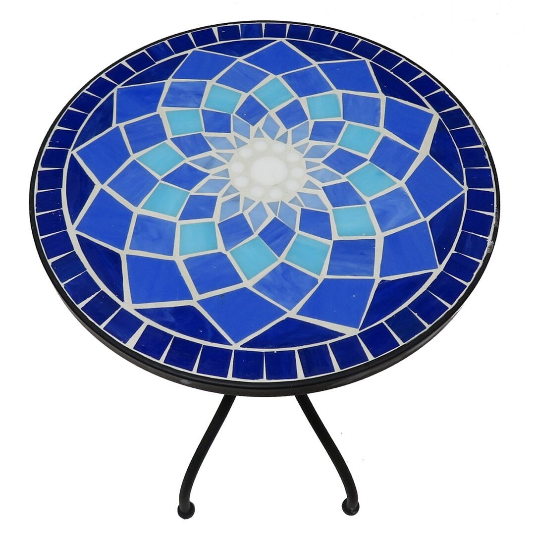 Outdoor Mosaic Side Table, Round Bistro Coffee Table