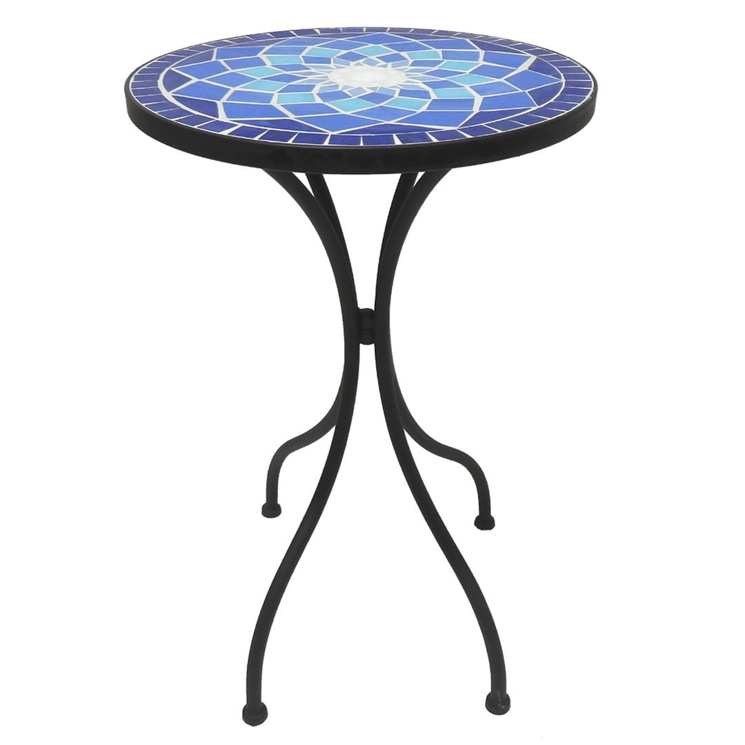 Outdoor Mosaic Side Table, Round Bistro Coffee Table