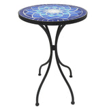Outdoor Mosaic Side Table, Round Bistro Coffee Table