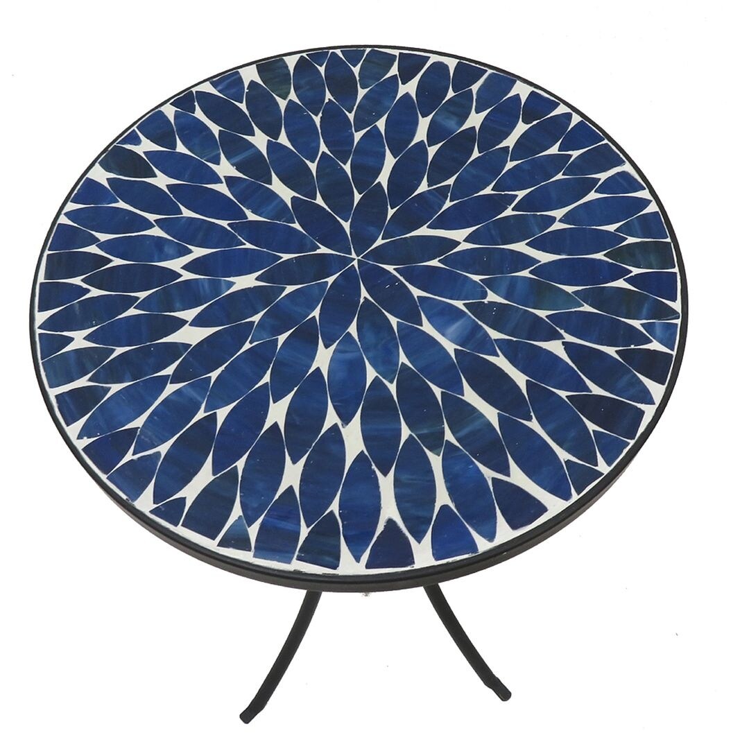 Outdoor Mosaic Side Table, Round Bistro Coffee Table