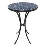 Outdoor Mosaic Side Table, Round Bistro Coffee Table