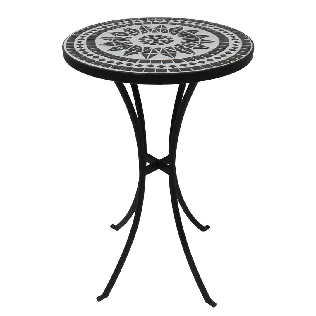 Outdoor Mosaic Side Table, Round Bistro Coffee Table