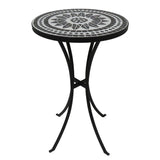 Outdoor Mosaic Side Table, Round Bistro Coffee Table
