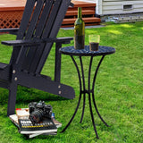 Outdoor Mosaic Side Table, Round Bistro Coffee Table