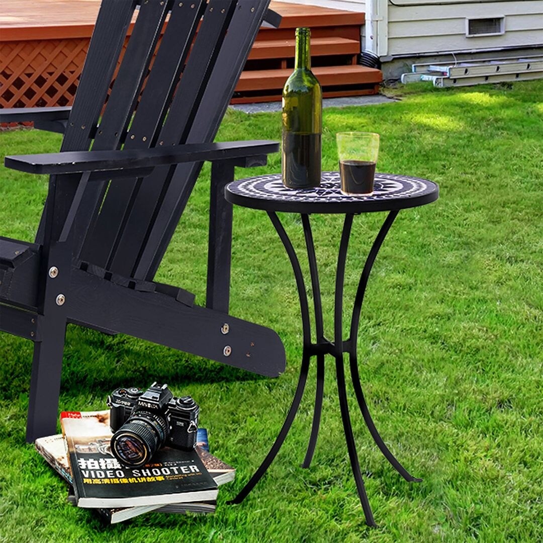 Outdoor Mosaic Side Table, Round Bistro Coffee Table