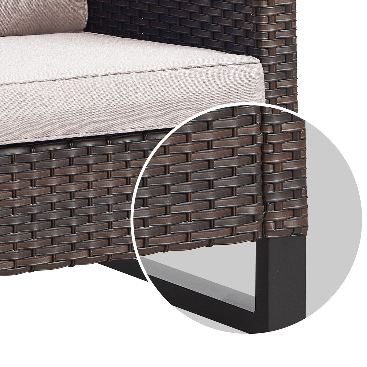 Outdoor PE Wicker Furniture Set with Fire pit Table
