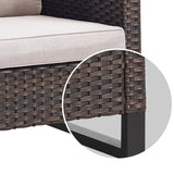 Outdoor PE Wicker Furniture Set with Fire pit Table
