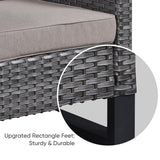 Outdoor PE Wicker Furniture Set with Fire pit Table