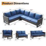 Outdoor PE Wicker Furniture Set with Fire pit Table