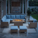 Outdoor PE Wicker Furniture Set with Fire pit Table