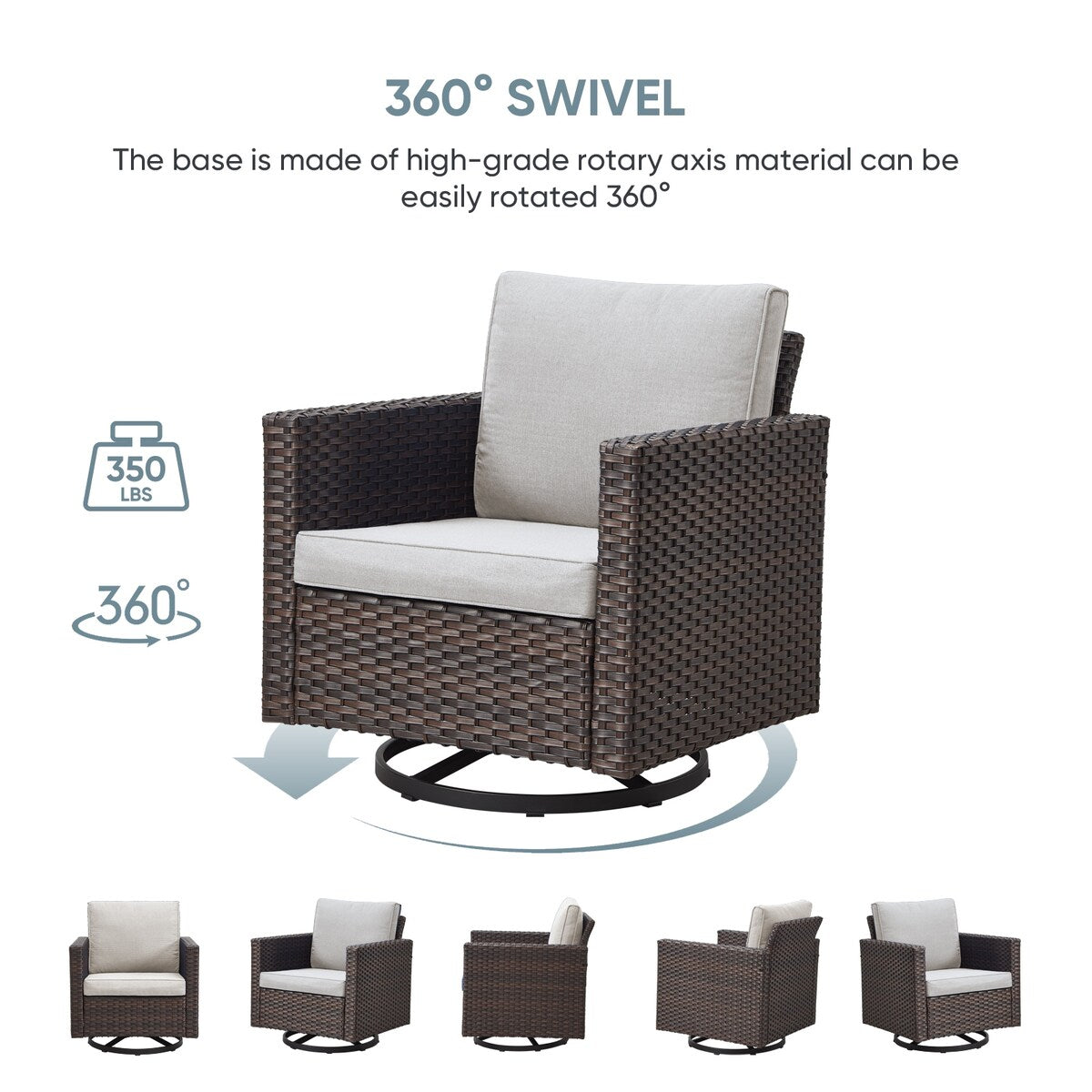 Outdoor PE Wicker Furniture Set with Fire pit Table