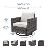 Outdoor PE Wicker Furniture Set with Fire pit Table