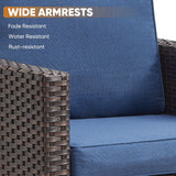 Outdoor PE Wicker Furniture Set with Fire pit Table