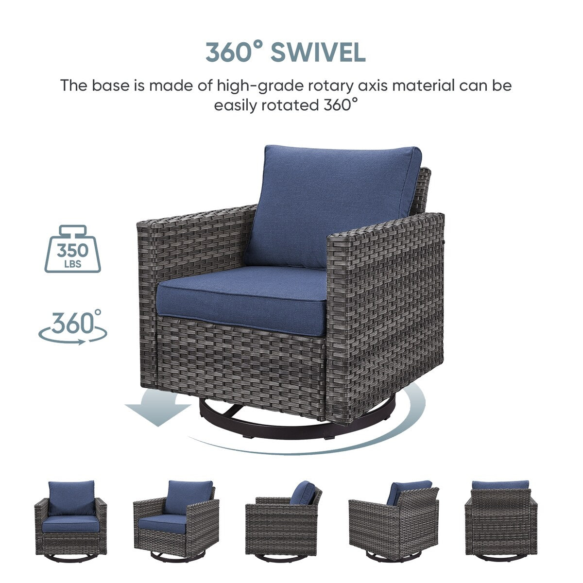 Outdoor PE Wicker Furniture Set with Fire pit Table